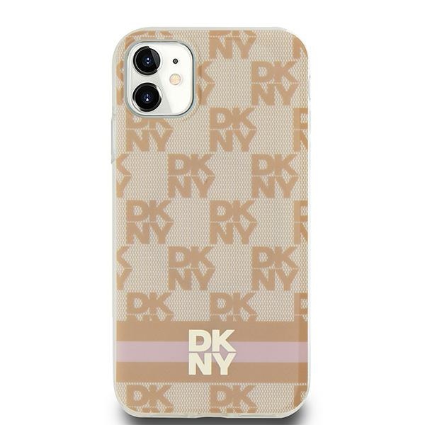 DKNY iPhone 11 / XR vāciņš IML Checkered Mono Pattern MagSafe, rozā