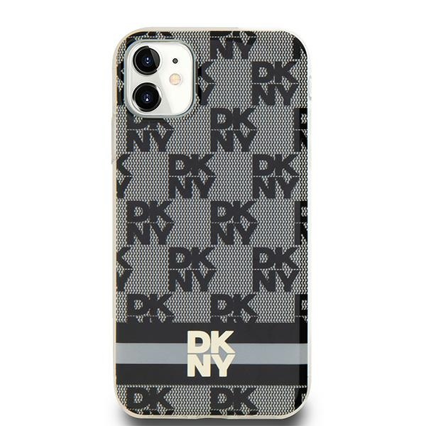 DKNY iPhone 11 / XR vāciņš IML Checkered Mono Pattern MagSafe, melns