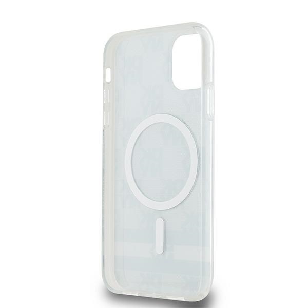 DKNY iPhone 11 / XR vāciņš IML Checkered Mono Pattern MagSafe, melns