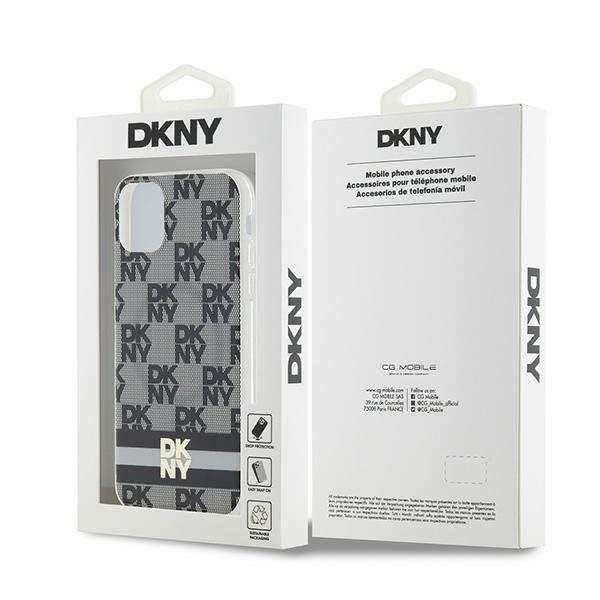 DKNY iPhone 11 / XR vāciņš IML Checkered Mono Pattern MagSafe, melns