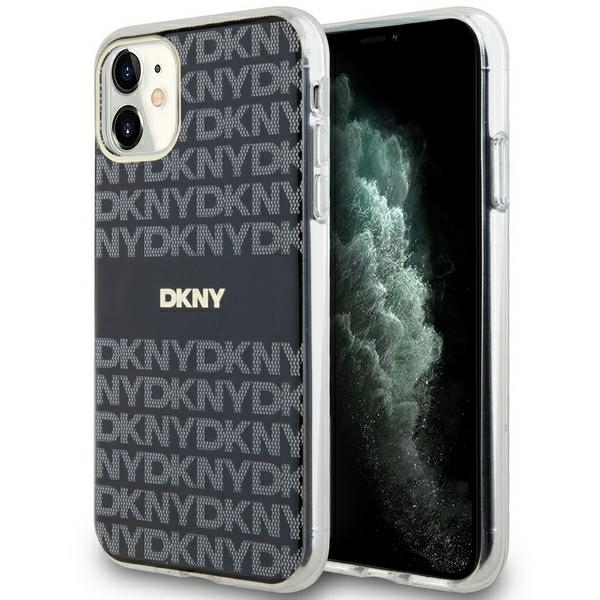 DKNY iPhone 11 / XR vāciņš IML Mono & Stripe MagSafe, melns