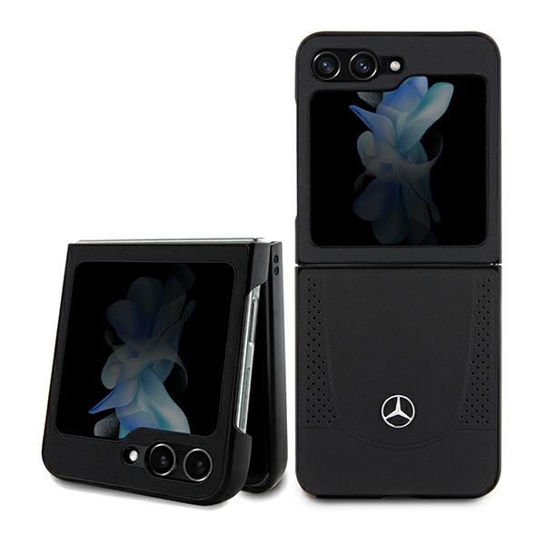 Mercedes Samsung Galaxy Z Flip 5 vāciņš Leather Urban, melns