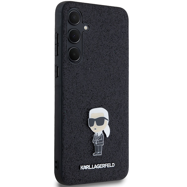Karl Lagerfeld Samsung Galaxy A35 vāciņš Fixed Glitter Ikonik, melns