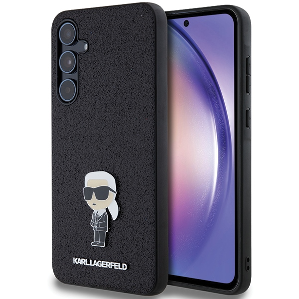Karl Lagerfeld Samsung Galaxy A55 vāciņš Fixed Glitter Ikonik, melns