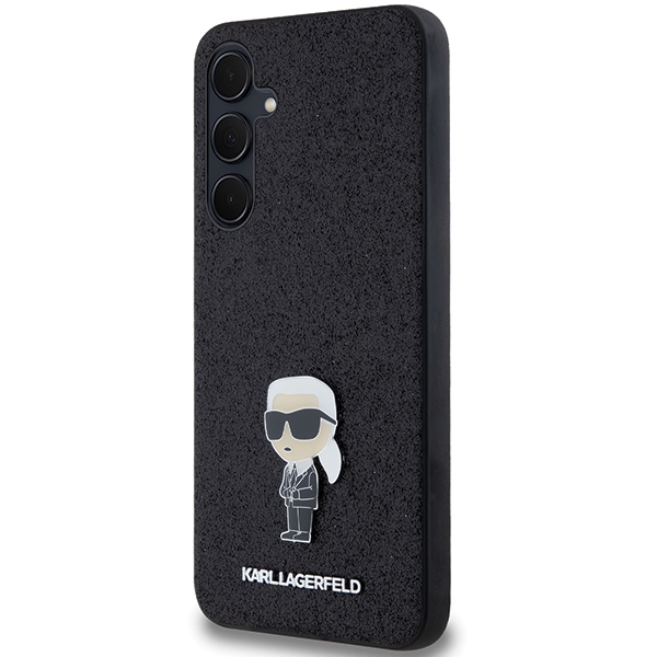 Karl Lagerfeld Samsung Galaxy A55 vāciņš Fixed Glitter Ikonik, melns