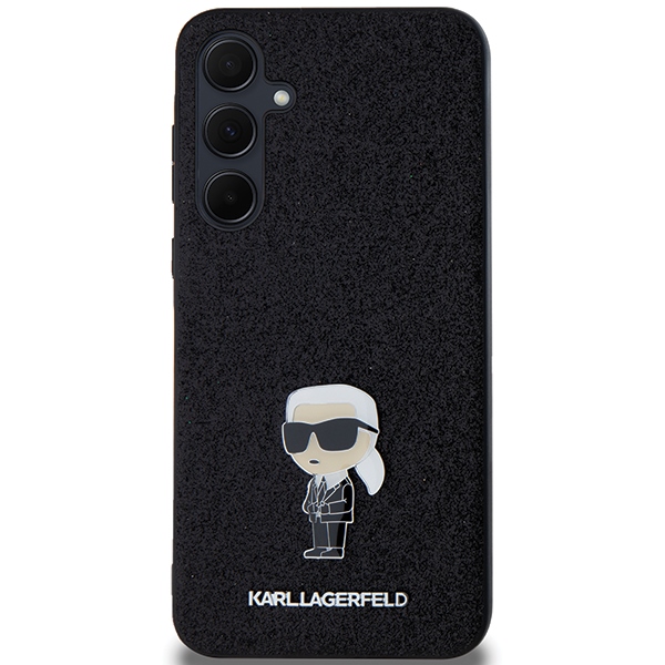 Karl Lagerfeld Samsung Galaxy A55 vāciņš Fixed Glitter Ikonik, melns