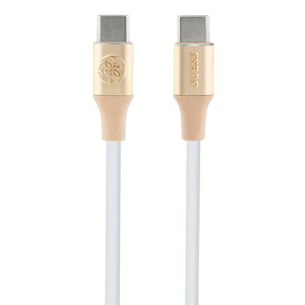 Guess Embossed Logo USB-C / USB-C kabelis 1.5m, zelta