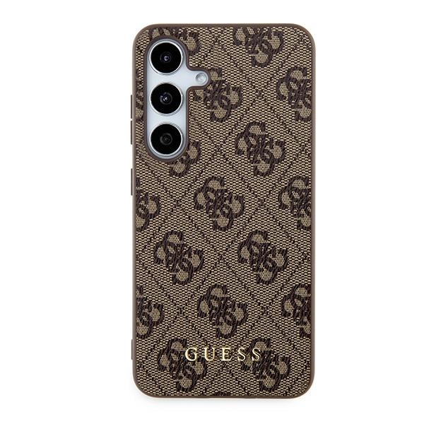 Guess Samsung Galaxy A35 vāciņš 4G Metal Gold Logo, brūns