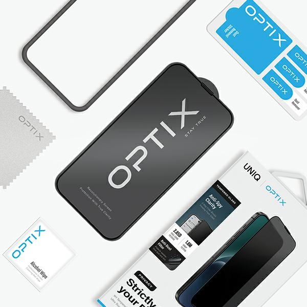 Uniq Optix aizsargstikls iPhone 15/14 Pro ar aplikatoru | Privacy Tempered Glass for with Applicator