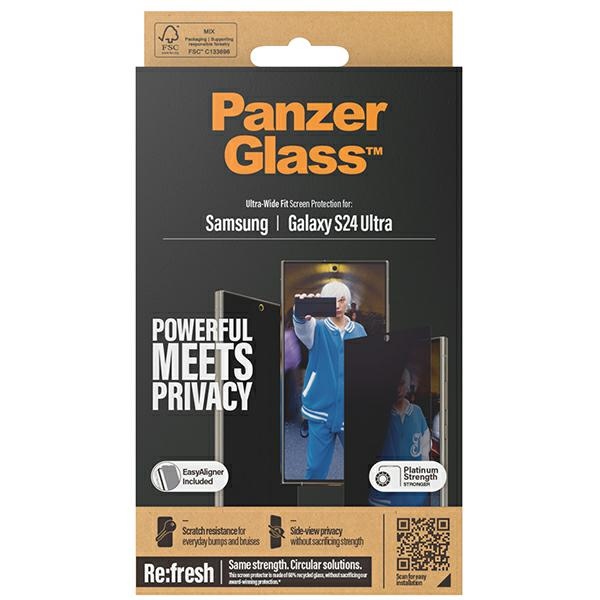 PanzerGlass Ultra-Wide Fit Konfidencialitātes rūdītais stikls ar pozicionētāju Samsung Galaxy S24 Ultra | Privacy...