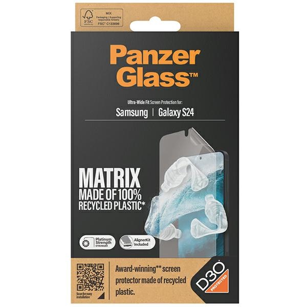 PanzerGlass Ultra-Wide Fit rūdīts stikls ar D3O® aplikatoru priekš Samsung Galaxy S24 | tempered glass with...