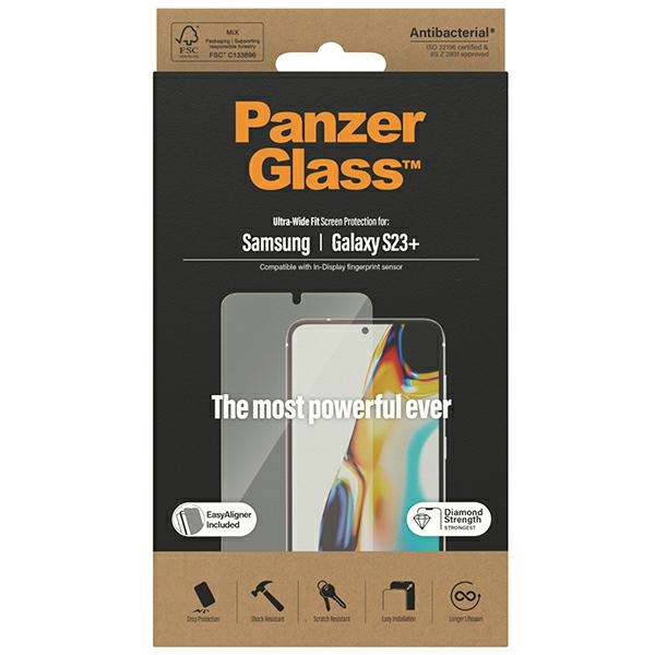PanzerGlass Ultra-Wide Fit rūdīts stikls ar aplikatoru priekš Samsung Galaxy S23+ | tempered glass with applicator...