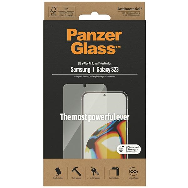 PanzerGlass Ultra-Wide Fit rūdīts stikls priekš Samsung Galaxy S23 | tempered glass for