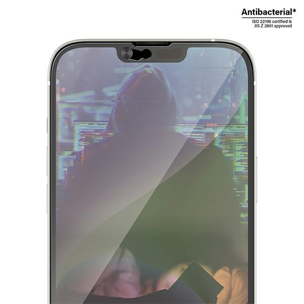 PanzerGlass Ultra-Wide Fit antibakteriāls rūdīts stikls ar kameras vāciņu un pozicionētāju iPhone 14 Plus / 13...