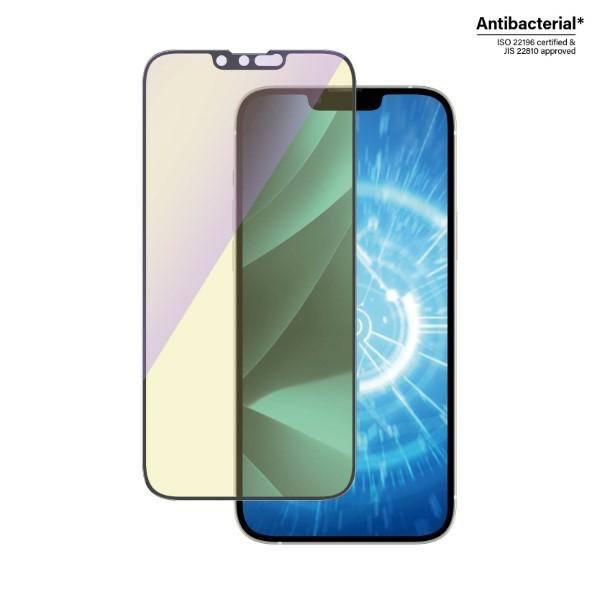PanzerGlass Ultra-Wide Fit antibakteriāls rūdīts stikls ar zilās gaismas filtru un pozicionēšanas ierīci iPhone...