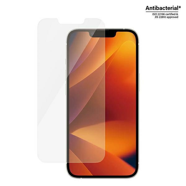 PanzerGlass Ultra-Wide Fit antibakteriāls rūdīts stikls ar atspīduma filtru un pozicionēšanas ierīci iPhone 14...