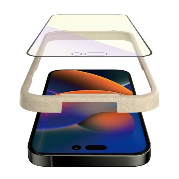 PanzerGlass Ultra-Wide Fit Antibakteriāls rūdīts stikls ar zilās gaismas filtru un pozicionēšanas ierīci iPhone...