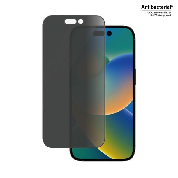 PanzerGlass Ultra-Wide Fit rūdīts stikls ar antibakteriālu aizsargstiklu un pozicionēšanas ierīci iPhone 14 Pro |...