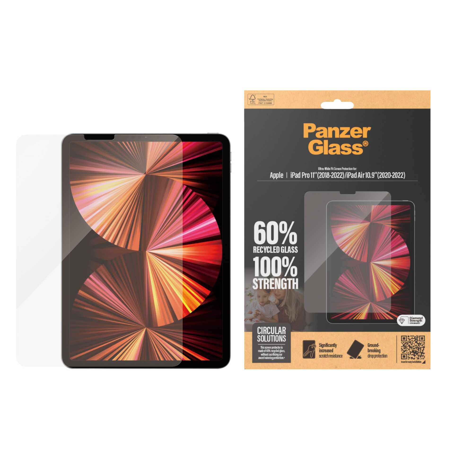 PanzerGlass Ultra-Wide Fit aizsargstikls iPad Pro 11\" / Air 10.9\"