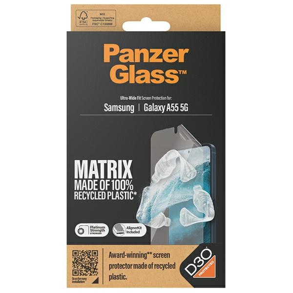 PanzerGlass Matrix Ultra-Wide Fit plēve ar pozicionieri priekš Samsung Galaxy A55 5G | foil with positioner for