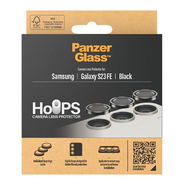 PanzerGlass Hoops Camera aizsardzība priekš Samsung Galaxy S23 FE - ar melnu rāmi | protection for with black frame
