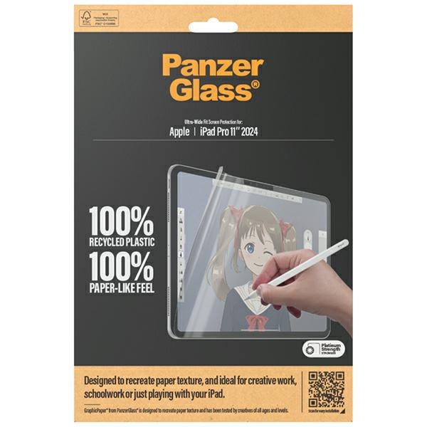 PanzerGlass GraphicPaper antibakteriāla plēve ar atspīdumu filtru iPad Pro 11" 2024 | antibacterial foil with a...