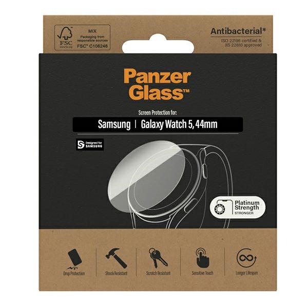 PanzerGlass ekrāna aizsargstikls Samsung Galaxy Watch 5 44mm, antibakteriāls
