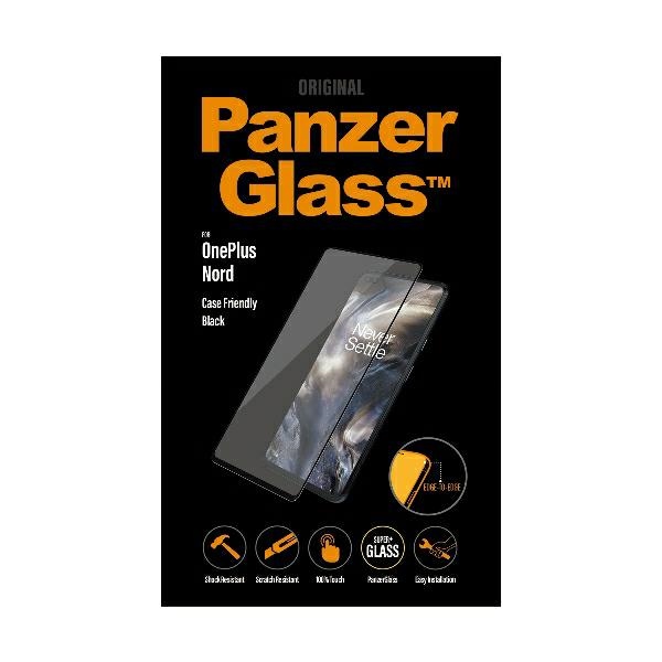 PanzerGlass OnePlus Nord aizsargstikls E2E Super+, melns rāmis