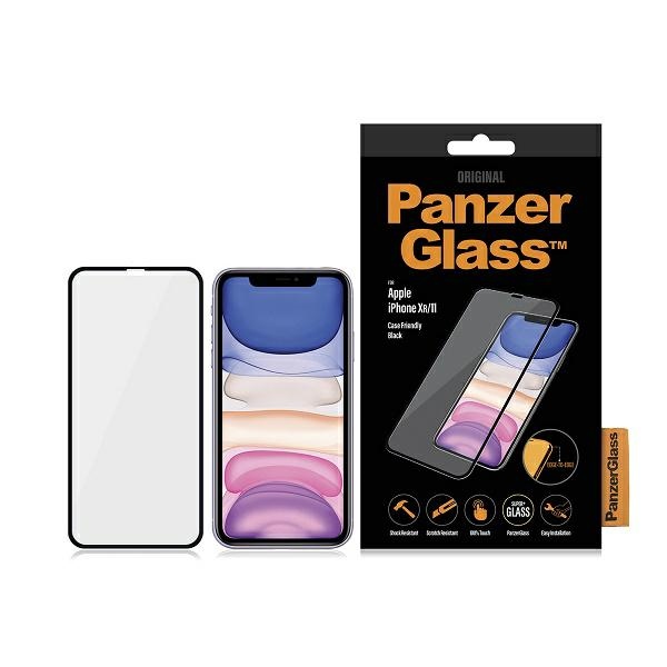 PanzerGlass iPhone XR / 11 aizsargstikls E2E Super+, melns rāmis
