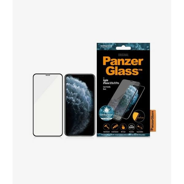 PanzerGlass E2E Super+ aizsargstikls iPhone X / XS / 11 Pro, melns rāmis