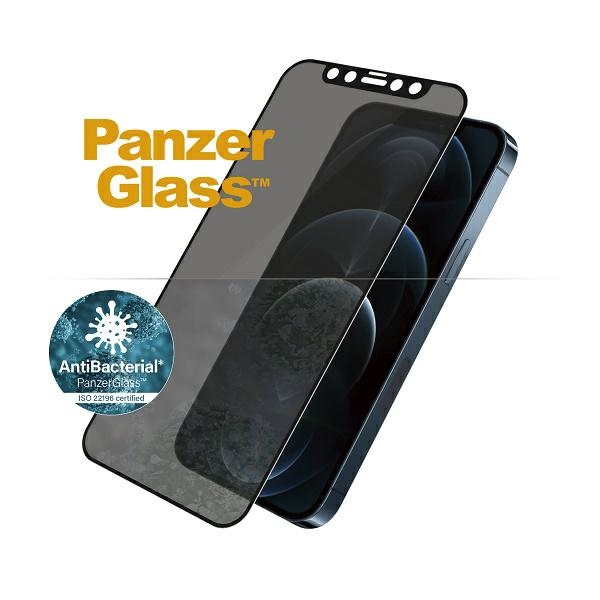 PanzerGlass E2E Super+ aizsargstikls iPhone 12 Pro Max, melns rāmis