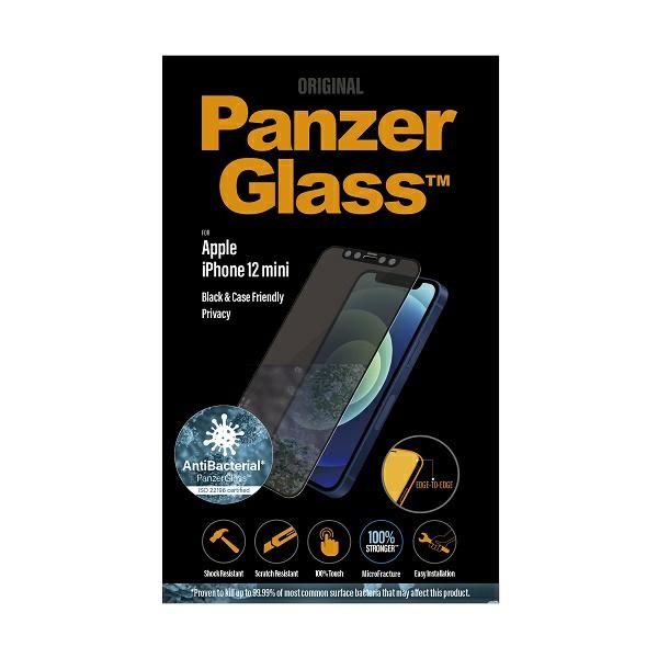 PanzerGlass E2E Super+ aizsargstikls iPhone 12 mini, melns