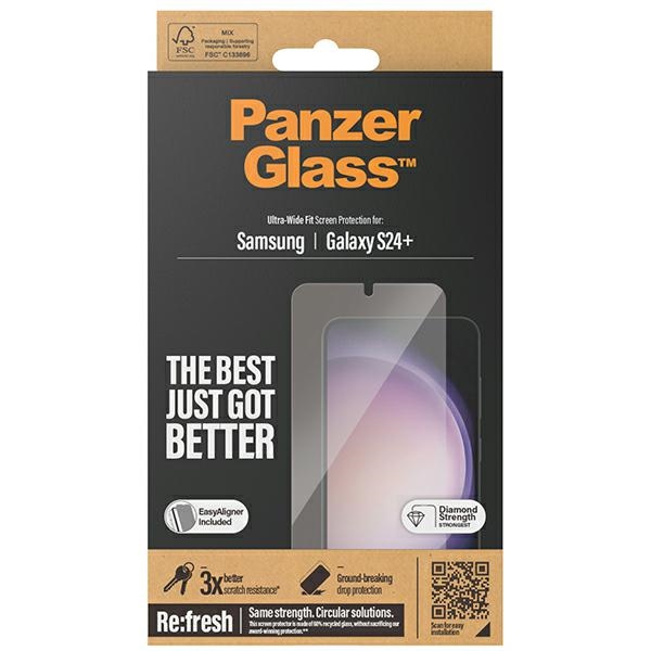 PanzerGlass Ultra-Wide Fit rūdīts stikls ar aplikatoru priekš Samsung Galaxy S24+ | tempered glass with applicator...