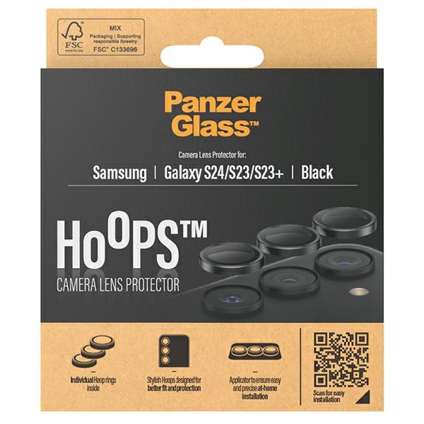 PanzerGlass Hoops Camera Protection priekš Samsung Galaxy S24 / S23 S23+ - ar melnu ietvaru | for with black frame