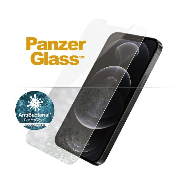 PanzerGlass Standard Super+ antibakteriāls rūdīts stikls iPhone 12 / Pro | antibacterial tempered glass for
