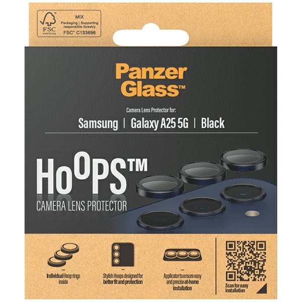 PanzerGlass aproces Camera Protection priekš Samsung Galaxy A25 5G - ar melnu rāmi | Hoops for with Black Frame