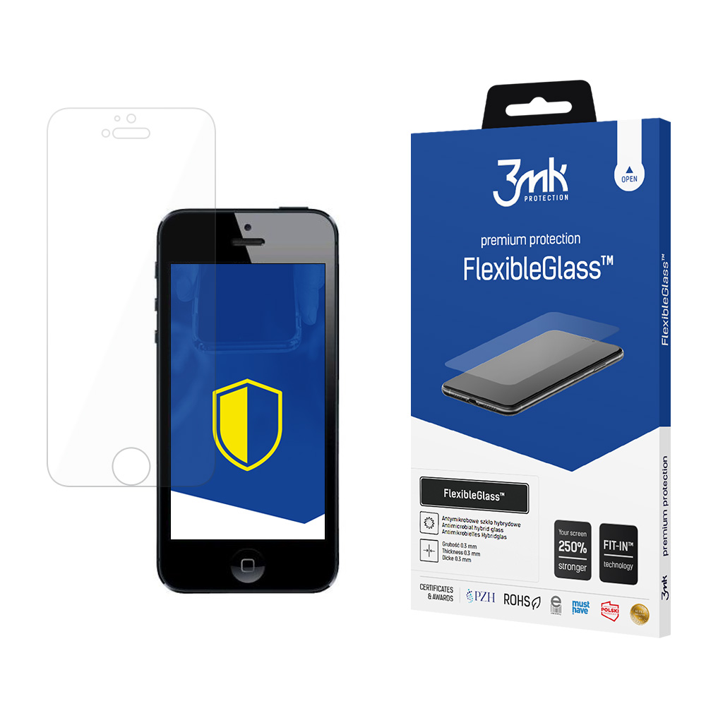 3mk FlexibleGlass hibrīda aizsargstikls iPhone 5 / 5S / SE