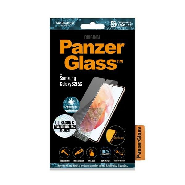 Samsung Galaxy S21 (SM-G991) PanzerGlass E2E Super+ Microfracture Aizsargstikls uz Visu Ekrānu | PanzerGlass Tempered...