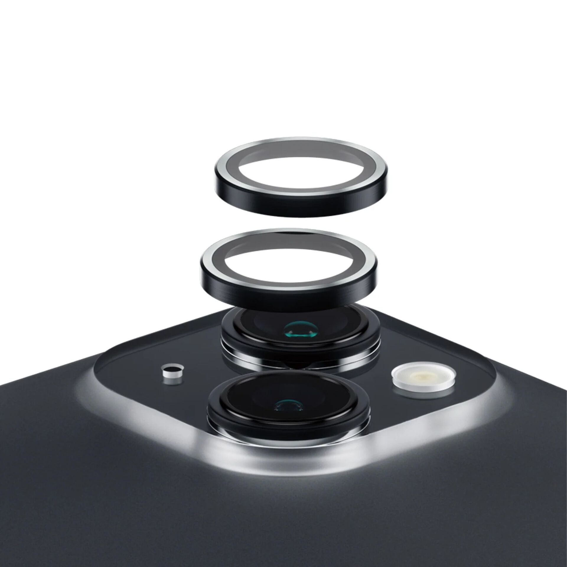 Panzerglass Hoops 1138 kameras aizsargstikls iPhone 15 / 15 Plus, caurspīdīgs ar melnu rāmi