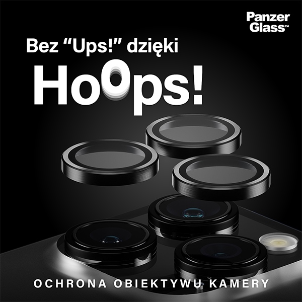 PanzerGlass Hoops kameras aizsardzība iPhone 15 Pro / Max - ar melnu rāmi | Camera Protection for with Black Frame