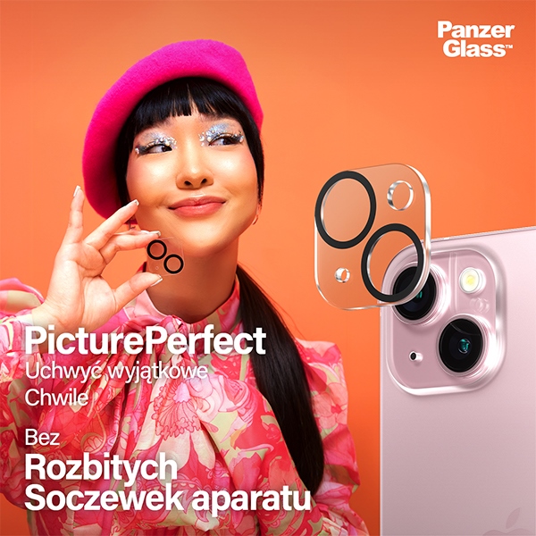 PanzerGlass Picture Perfect kameras aizsardzība iPhone 15 / Plus - ar melnu rāmi | camera protection for with black...
