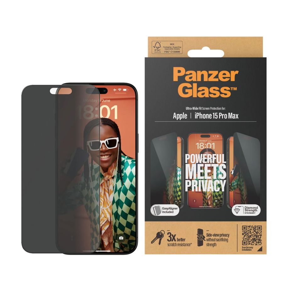 PanzerGlass Ultra-Wide Fit Privacy aizsargstikls iPhone 15 Pro Max