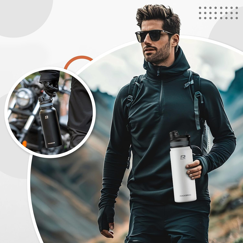Rockbros termiskā velo pudele 550 ml, balta