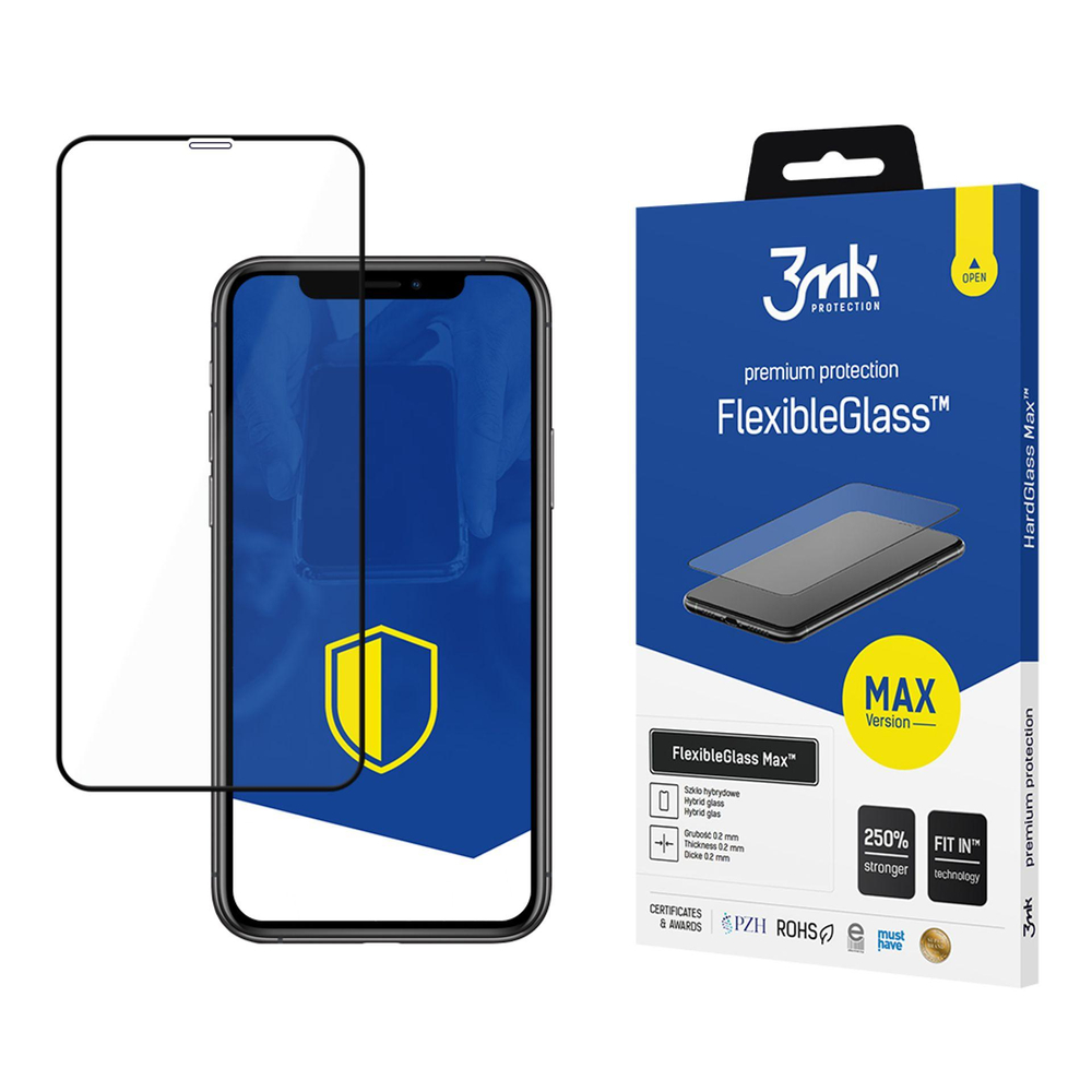Apple iPhone XR 6.1'' 3MK Flexibleglass Max Lokāms Aizsargstikls uz Visu Ekrānu | Tempered Glass Full Screen Protector
