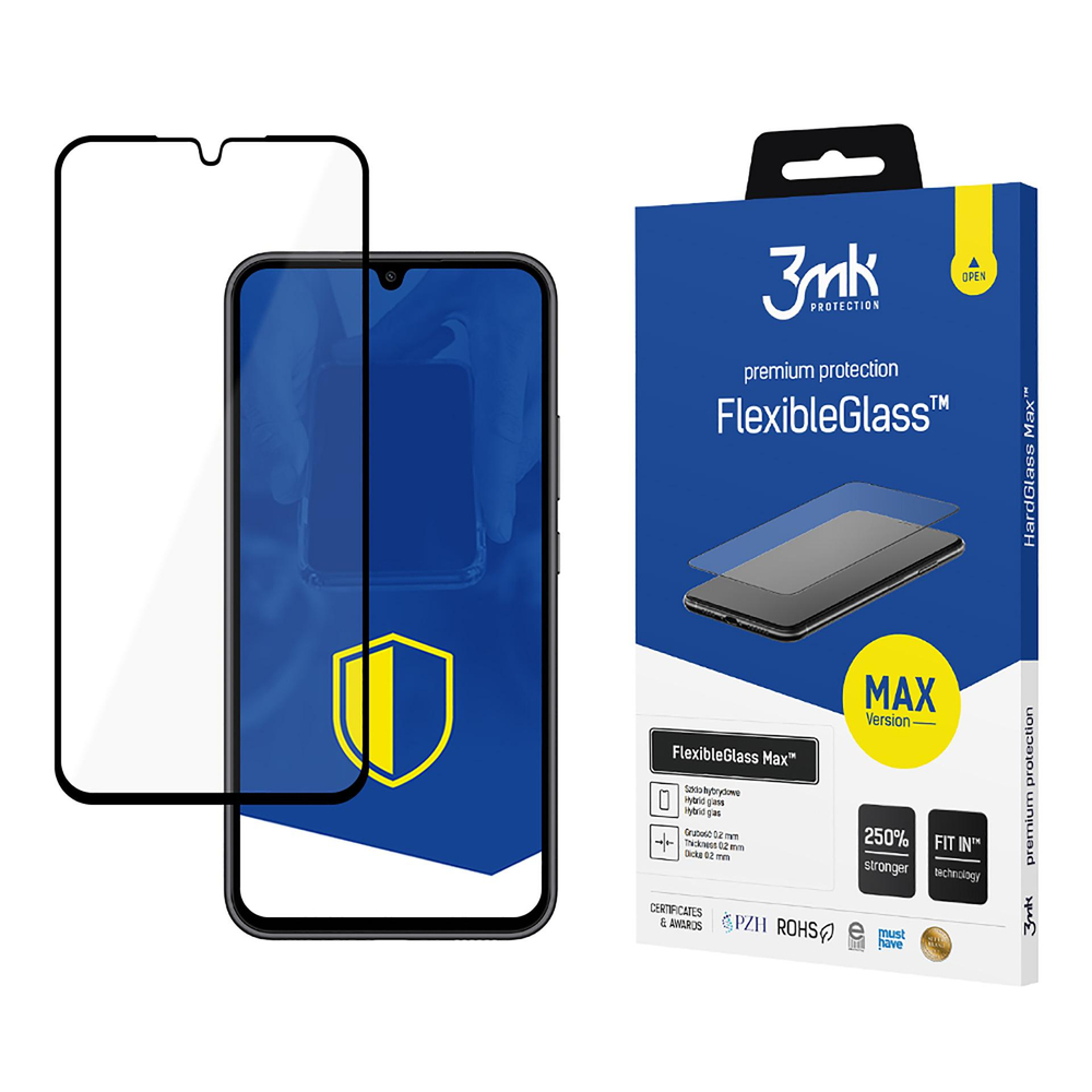 3mk FlexibleGlass Max hibrīda aizsargstikls Samsung Galaxy A34 5G, melns