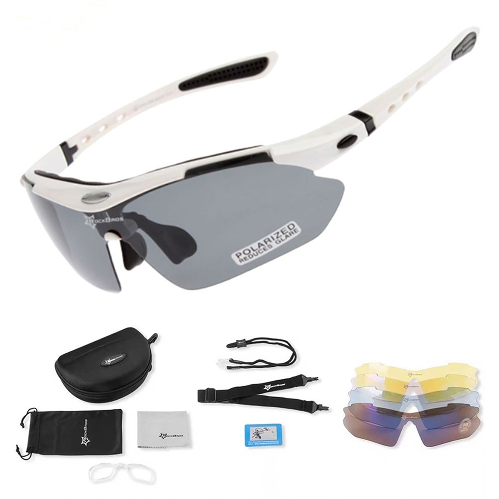 Rockbros 10002 polarizētās velo brilles, baltas