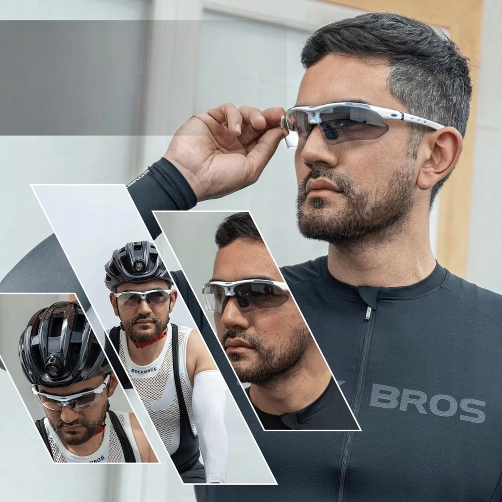 Rockbros 10002 polarizētās velo brilles, baltas