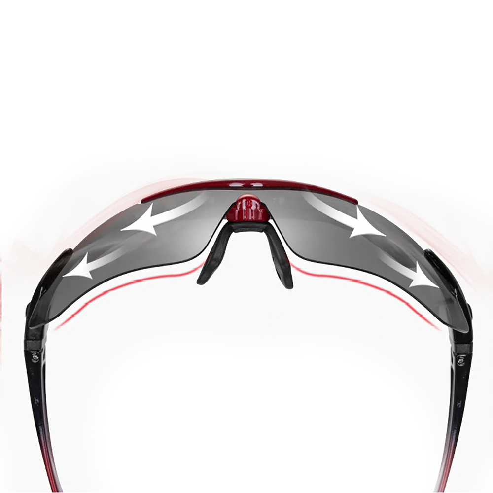 Rockbros 10001 polarizētās velo brilles, Melnas/sarkanas
