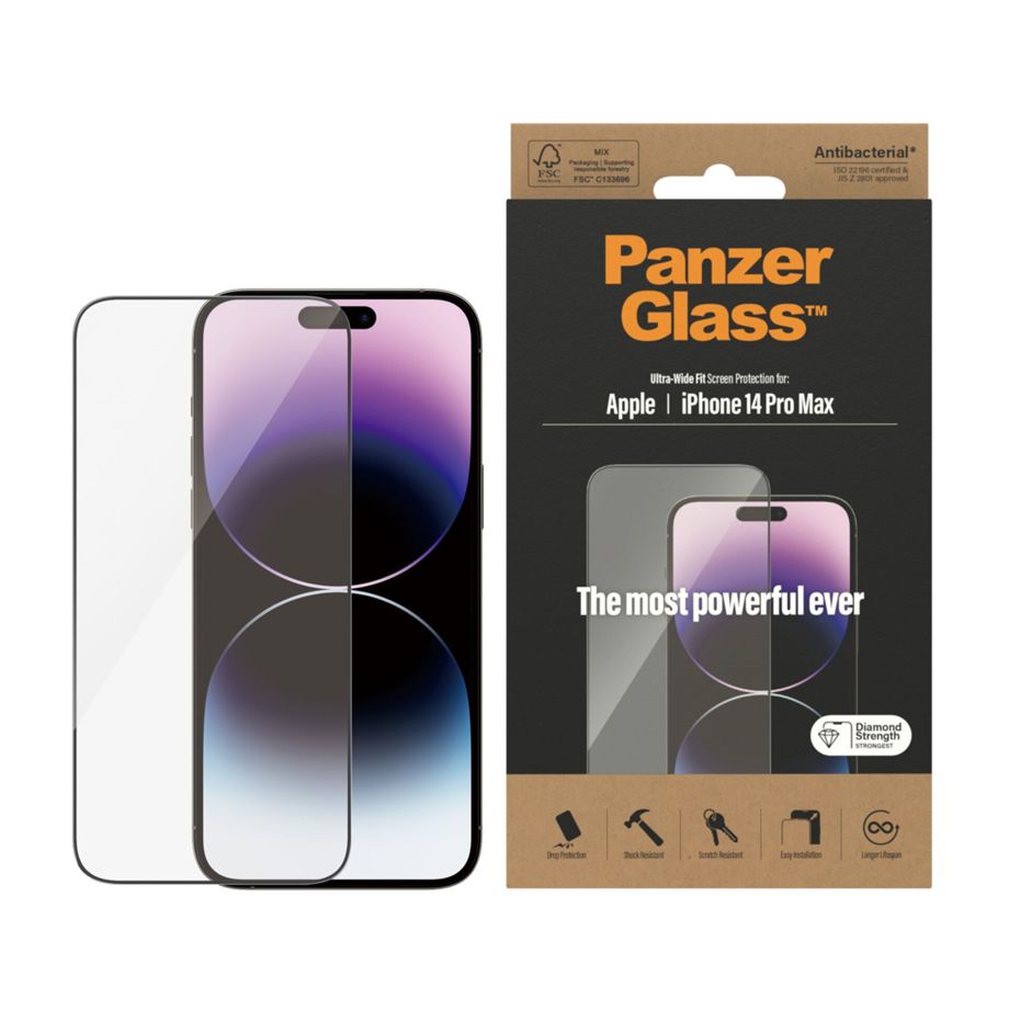 PanzerGlass Ultra-Wide Fit aizsargstikls priekš iPhone 14 Pro Max