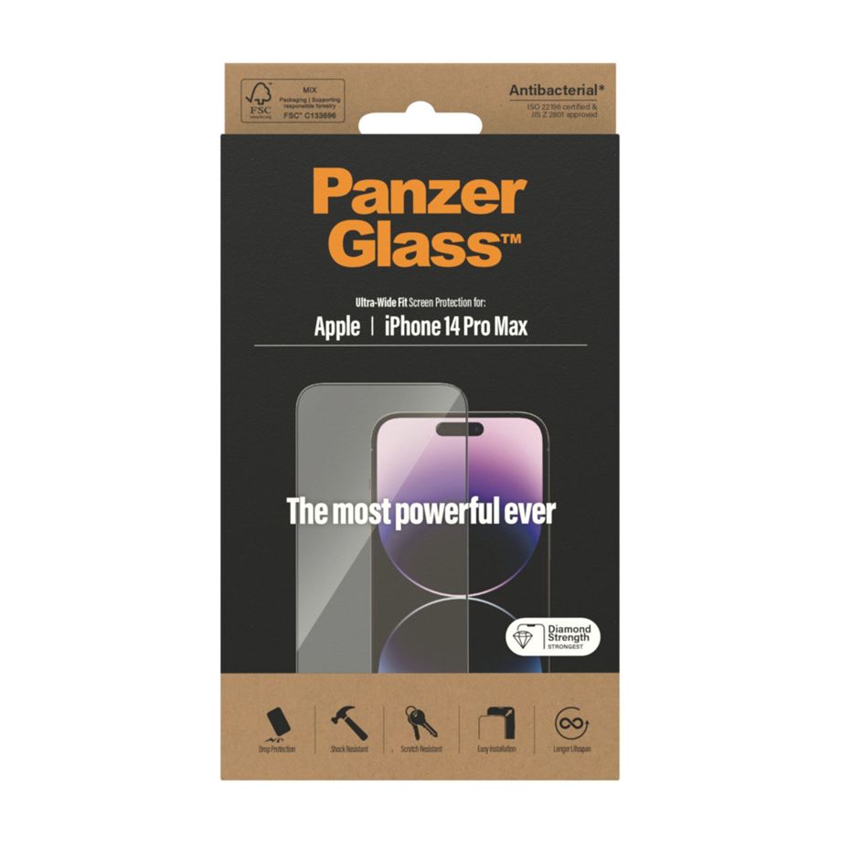 PanzerGlass Ultra-Wide Fit aizsargstikls priekš iPhone 14 Pro Max